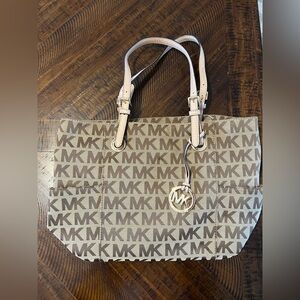 Michael Kors Tan and Brown Logo Tote